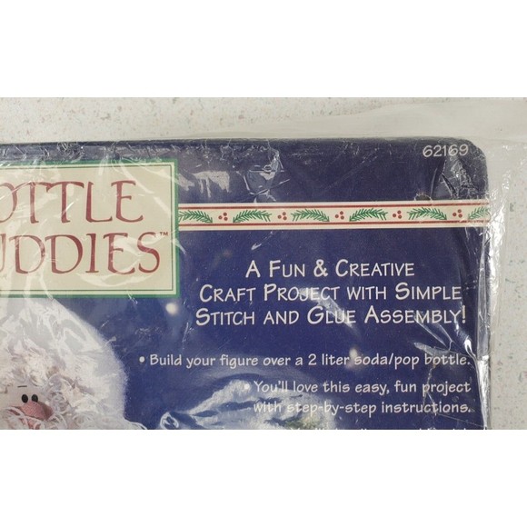 VTG Dimensions "Toy Man" Bottle Buddy Felt Applique Kit Santa Christmas #62169 - Picture 14 of 15